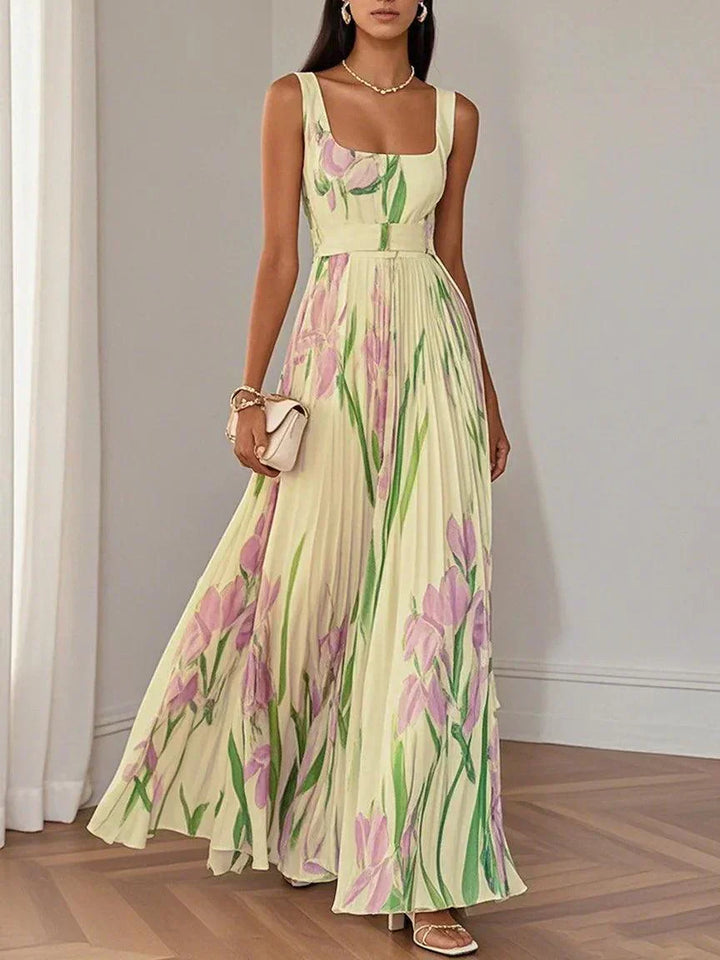 Revina | Vestido Largo Floral Elegante
