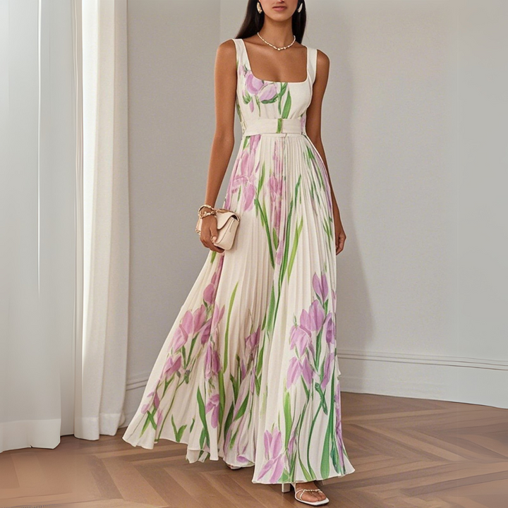 Revina | Vestido Largo Floral Elegante