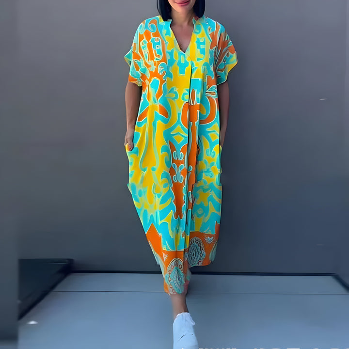 Zoé™ | Vestido Maxi con Estampado Colorido
